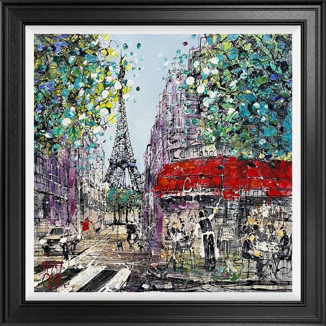 cafe square framed original by artist nigel cooke
