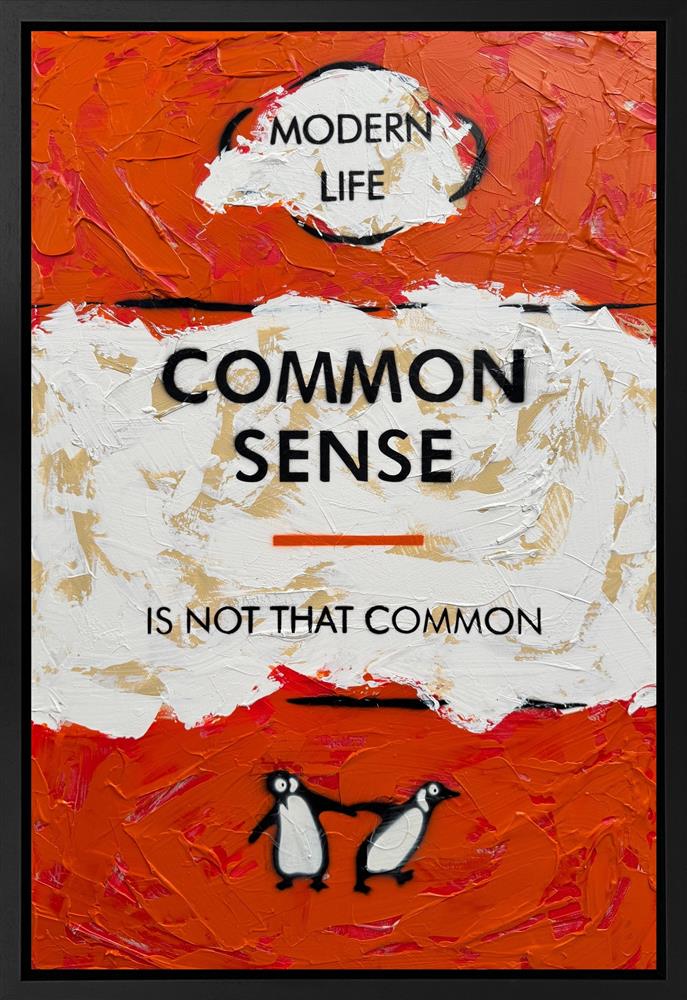 common sense framed original by artist hue folk