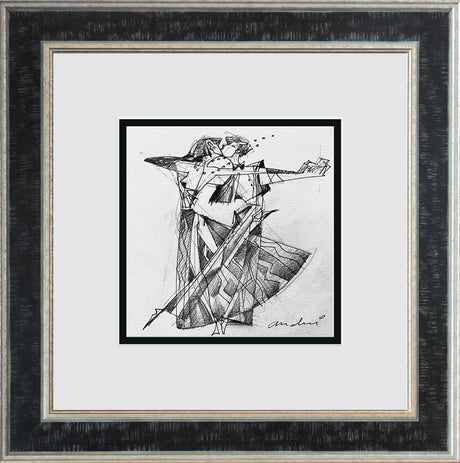 Dancing with my selfie study framed original by artist Andrei Protsouk