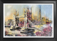 golden glows over london original framed by artist nigel cooke