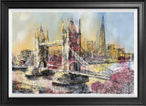 golden glows over london original framed by artist nigel cooke