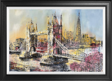 golden glows over london original framed by artist nigel cooke