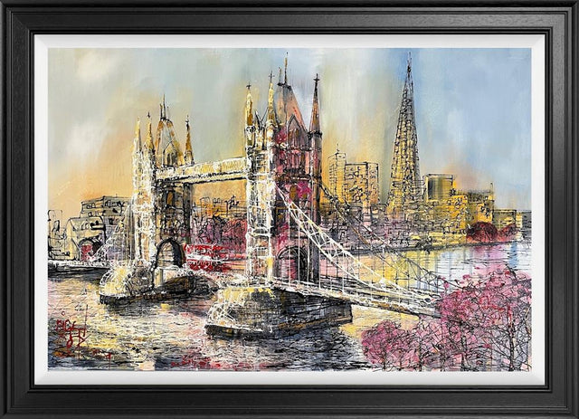 golden glows over london original framed by artist nigel cooke