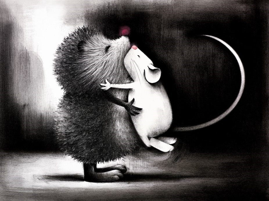 Hedge Hugs Mounted Print by Artist Doug Hyde 