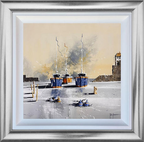 waiting for the morning catch framed original by artist john horsewell