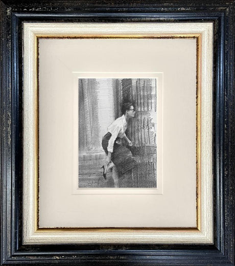 kiss chase study dketch original framed by artist tony hinchliffe