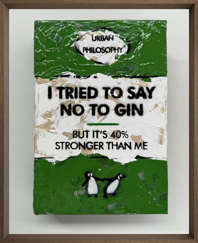 no to gin stroybook original framed by artist hue folk