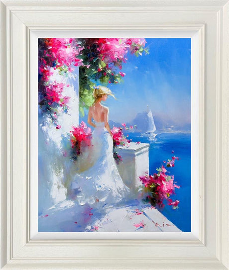 ocean blues framed original by artist aziz