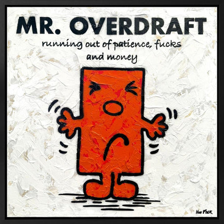 overdraft the untold stoies framed original by artist hue folk