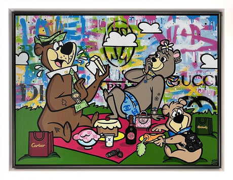 picnic party framed original by artist emily crook