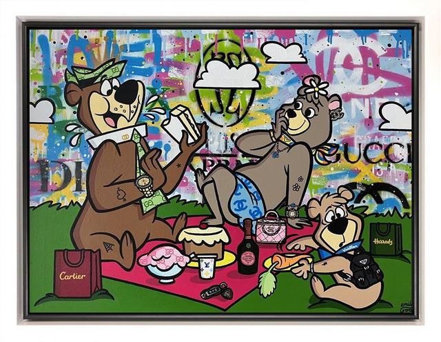 picnic party framed original by artist emily crook