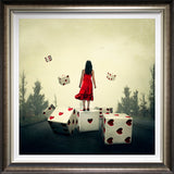 roll the dice deluxe framed print by artist michelle mackie