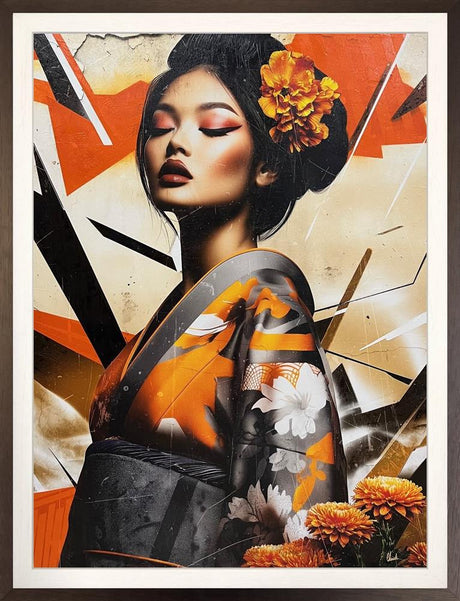 tangerine doji framed original by artist chuck