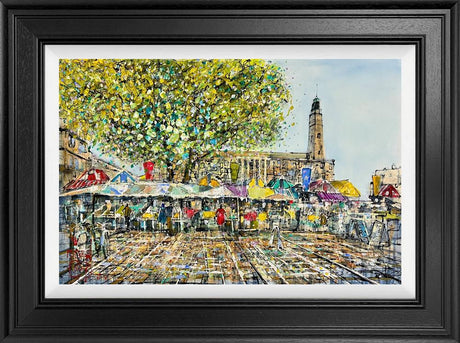 the market square framed original by artist nigel cooke