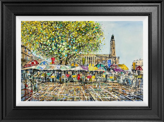 the market square framed original by artist nigel cooke