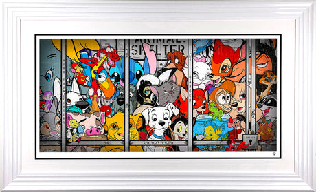 animal shelter framed in white by artist jj adams