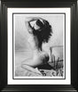 bettie page black and white print framed in black by artist JJ Adams