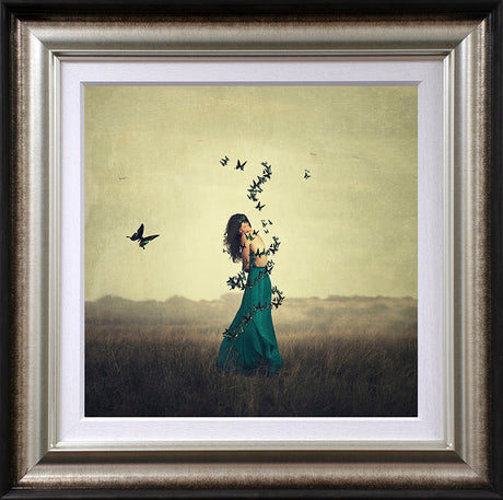 circle of wings framed print by artist michelle mackie