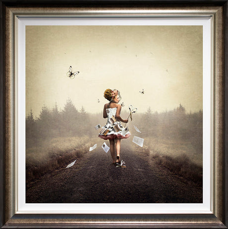 consumed in the pages deluxe framed print by artist michelle mackie
