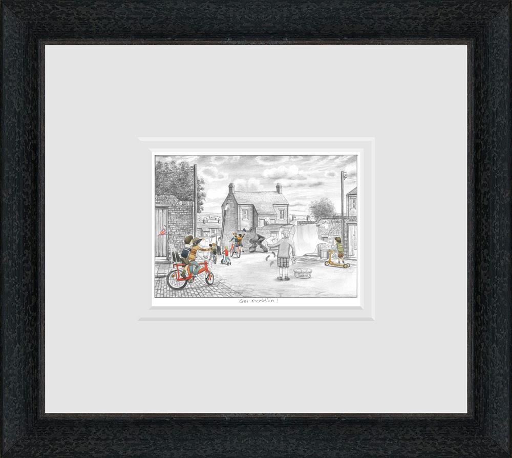 get peddlin sketch framed print by artist leigh lambert