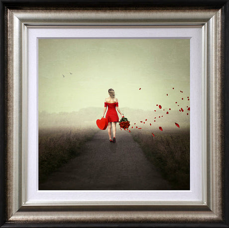 hearts and roses framed print by artist michelle mackie