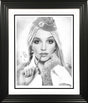 hit me baby one more time black and white print framed in black by artist jj adams