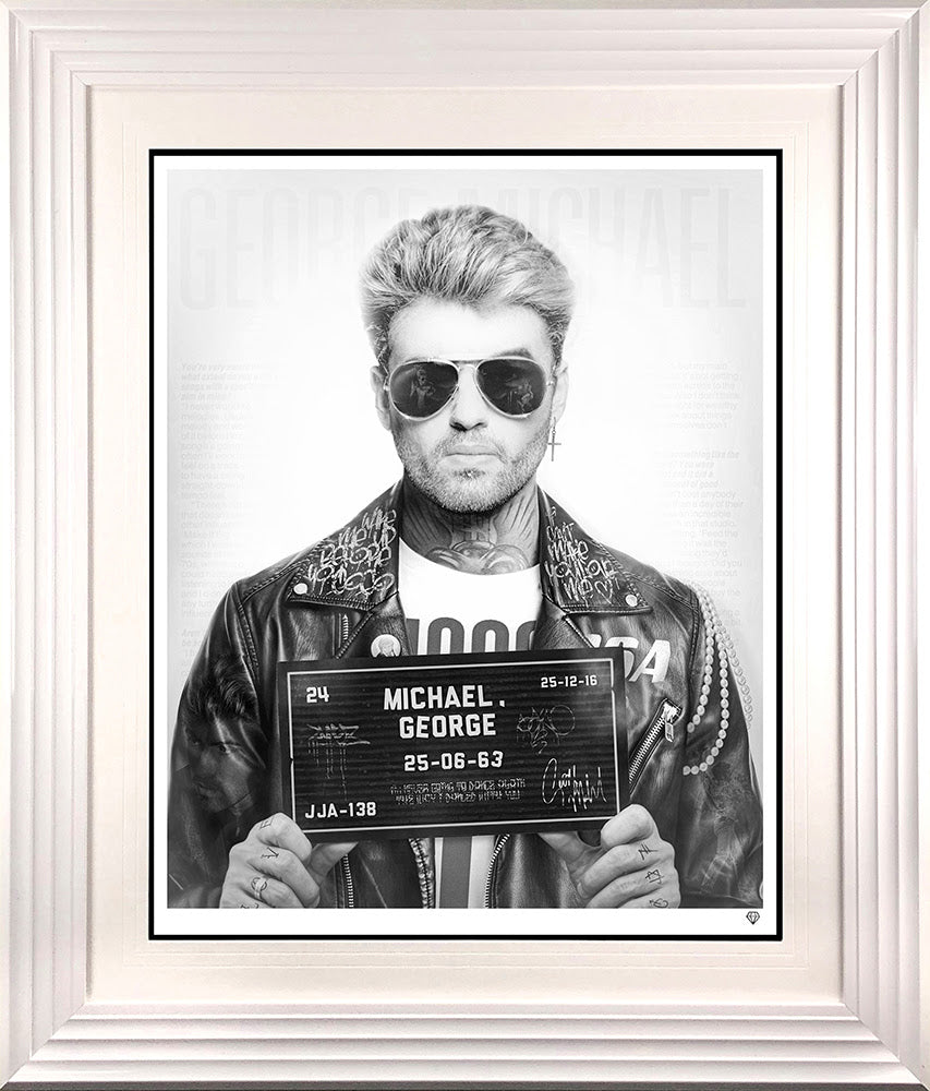 im your man black and white framed in white by artist jj adams