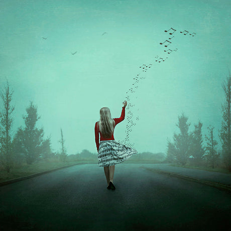 in step with her own soundtrack print by artist michelle mackie