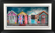 lifes a beach print framed in black by artist jj adams