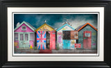 lifes a beach print framed in black by artist jj adams