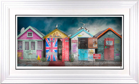 lifea a beach print framed in white by artist jj adams