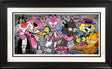 pussay patrol print framed in black by artist jj adams