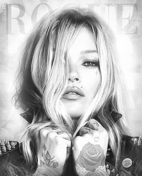 rock star rogue black and white print by artist JJ Adams