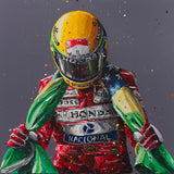senna flag ii mounted print by artist paul oz