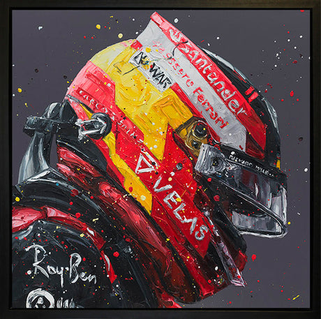 silverstone sainz wall of champions framed print by artist paul oz