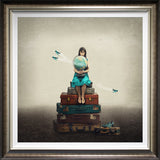 the whole world in her hands deluxe framed print by artist michelle mackie