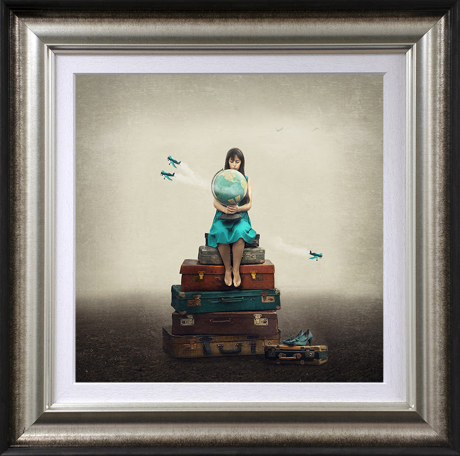 the whole world in her hands framed print by artist michelle mackie