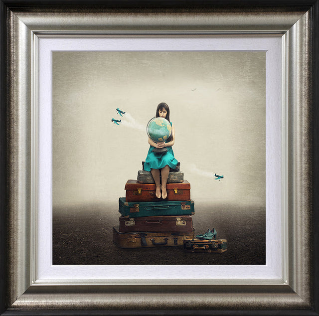 the whole world in her hands framed print by artist michelle mackie