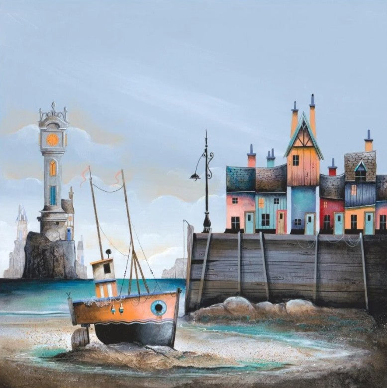 time and tide mounted print by artist gary walton