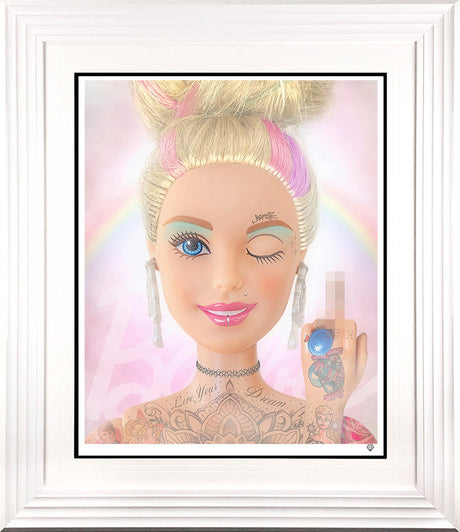 we girls can do anything print framed in white by artist JJ adams