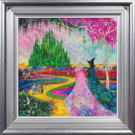 wicked framed in silver and embellished print by artist kerry darlington