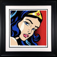 wonder woman pop print framed in black by artist jj adams