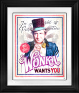 wonka needs you print framed in black by artist jj adams